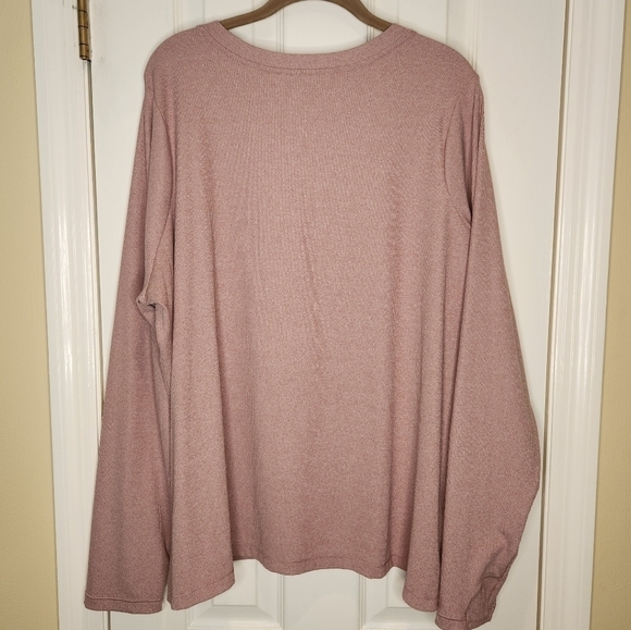 Athleta Uptempo Ribbed Henley Top Palermo Pink Size 3X - Picture 2 of 14